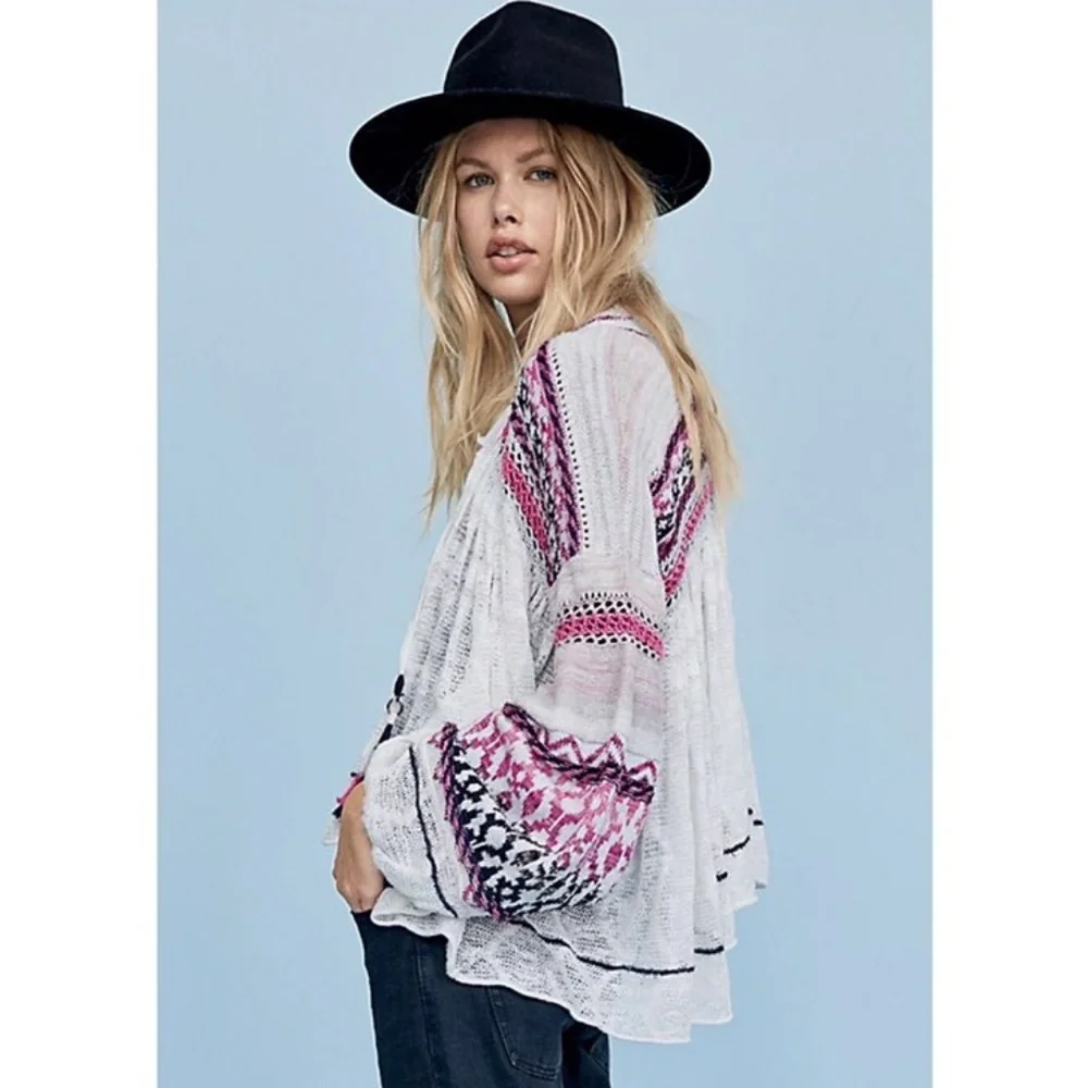 Free People Bell Sleeve Knit Cardi